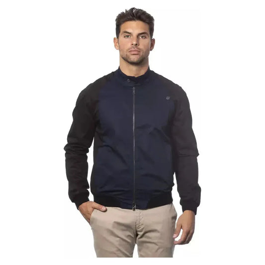 Verri Blue Cotton Men's Bomber Jacket Verri