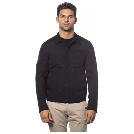 Verri Sleek Black Cotton Blend Bomber Jacket Coats & Jackets Verri