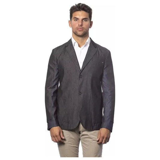 Chic Verri Single-Breasted Gray Blazer Verri