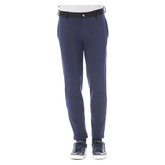 Verri Elegant Slim Fit Blue Trousers Jeans & Pants Verri