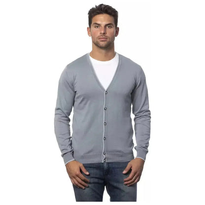 Verri Gray Cotton Men's Cardigan