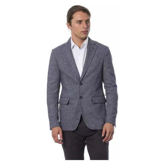 Verri Elegant Blue Single-Breasted Blazer Verri