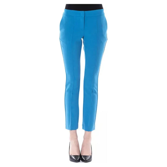 BYBLOS Chic Light Blue Skinny Pants with Zip Closure Jeans & Pants BYBLOS