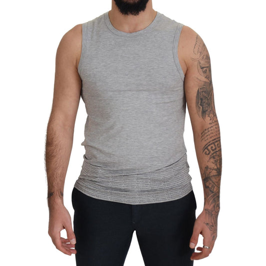 Ermanno Scervino Grey Sleeveless Men Pullover T-shirt Ermanno Scervino