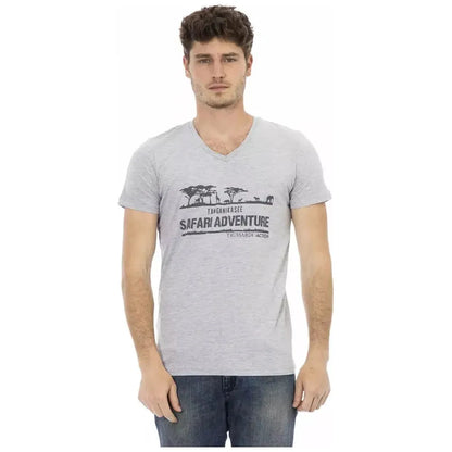 Trussardi Action Gray Cotton Men T-Shirt