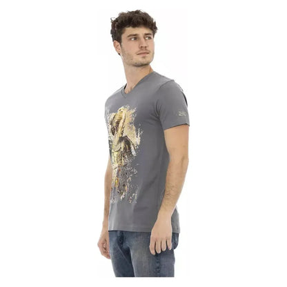Trussardi Action Gray Cotton Men T-Shirt