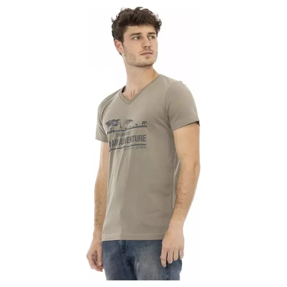 Trussardi Action Brown Cotton Men's T-Shirt Trussardi Action