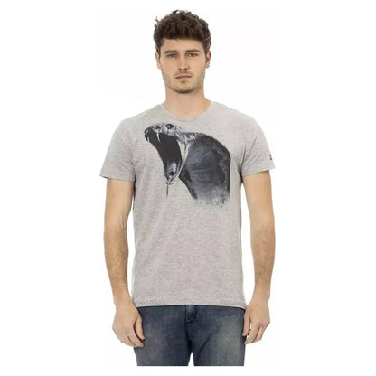 Trussardi Action Gray Cotton Men T-Shirt