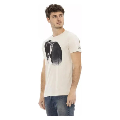 Trussardi Action Beige Cotton Men T-Shirt