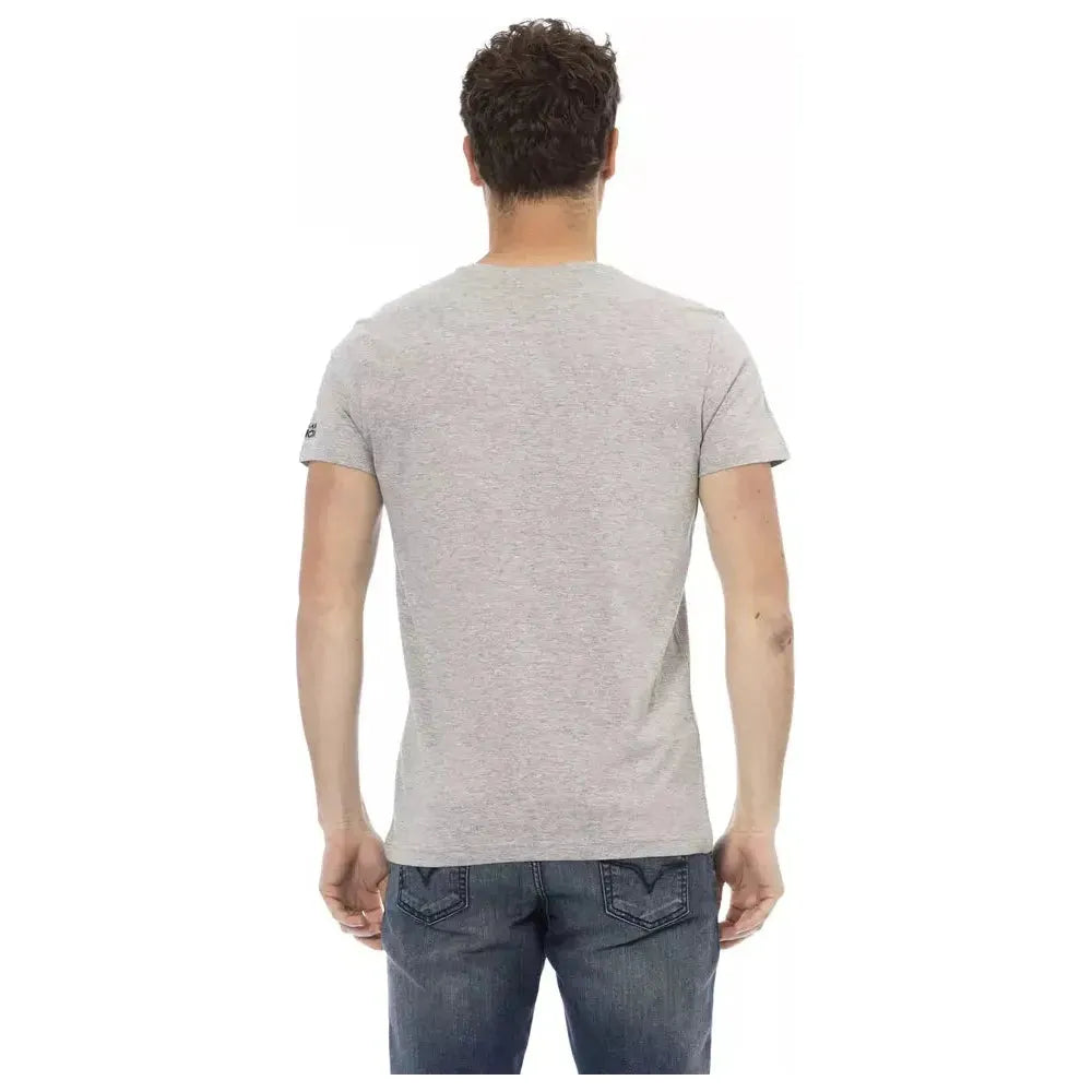 Trussardi Action Gray Cotton Men T-Shirt Trussardi Action