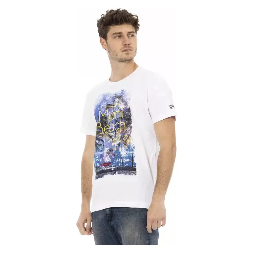 Trussardi Action White Cotton Men T-Shirt Trussardi Action