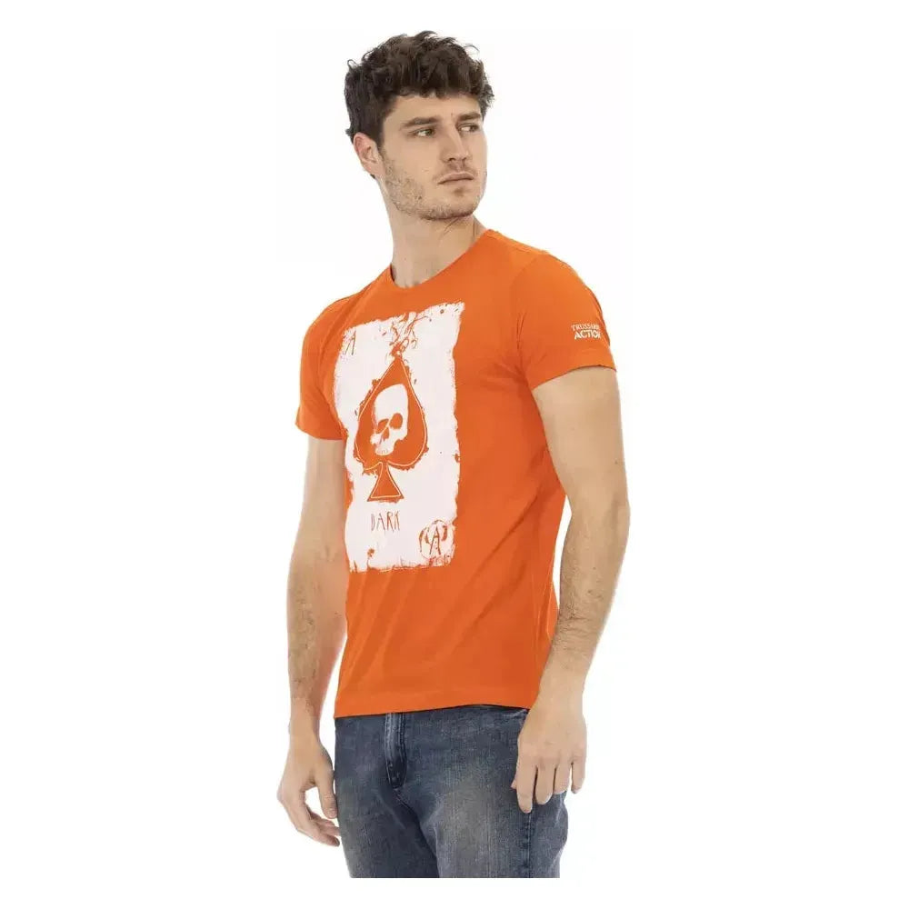 Trussardi Action Orange Cotton Men T-Shirt Trussardi Action