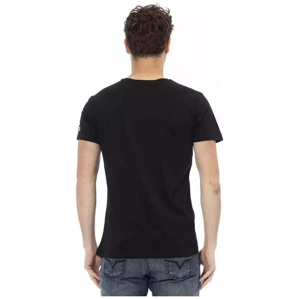 Trussardi Action Black Cotton Men T-Shirt Trussardi Action