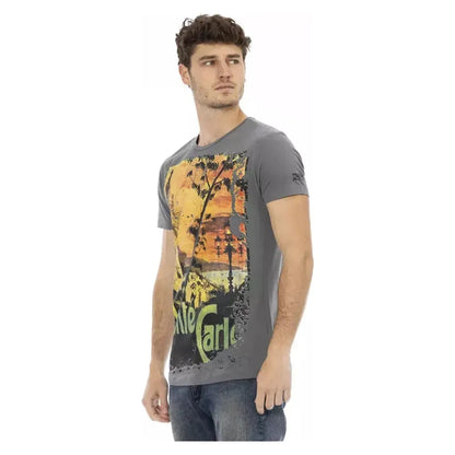 Trussardi Action Gray Cotton Men T-Shirt