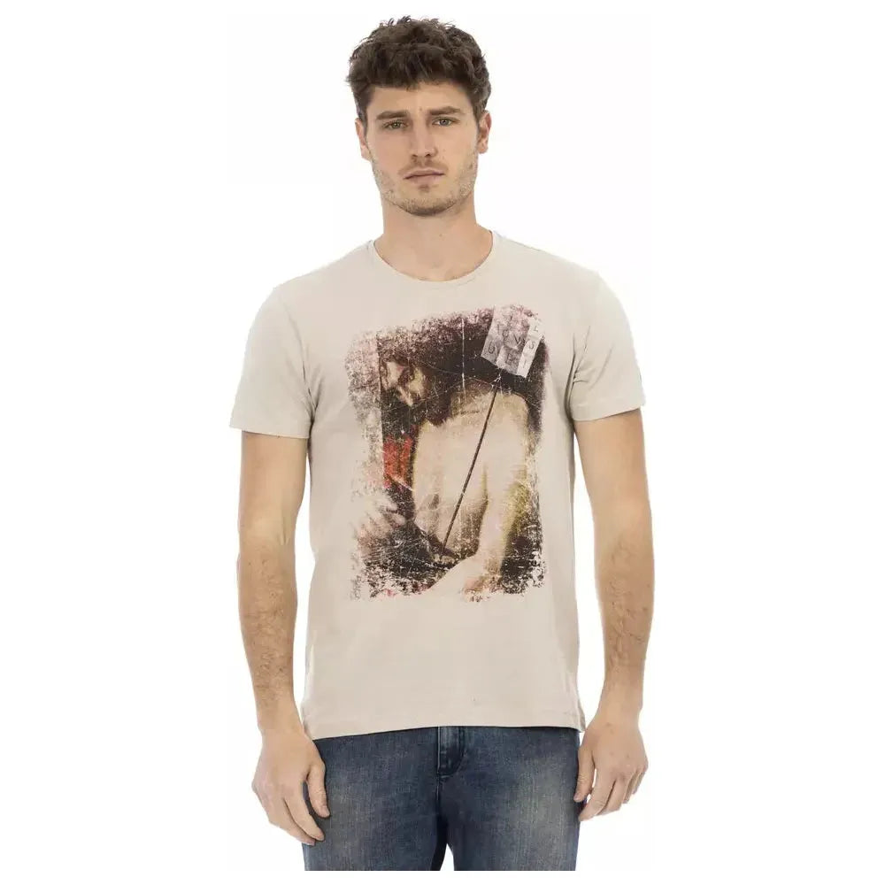 Trussardi Action Beige Cotton Men T-Shirt