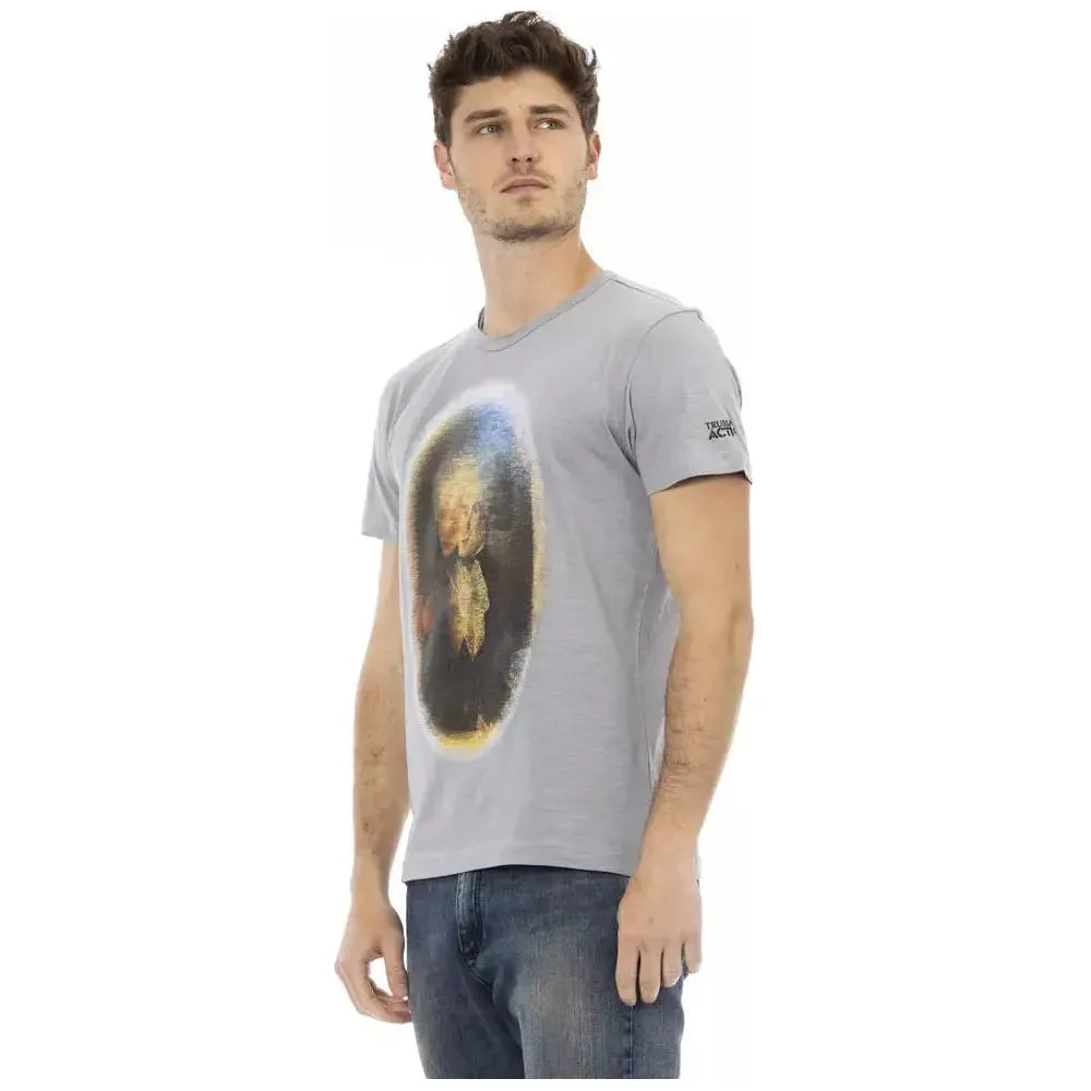Trussardi Action Gray Cotton Men T-Shirt