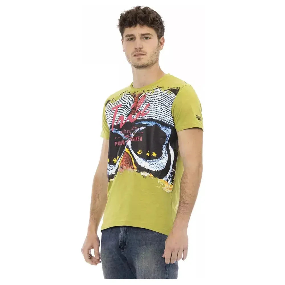 Trussardi Action Green Cotton Men T-Shirt