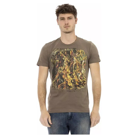Trussardi Action Brown Cotton Men T-Shirt
