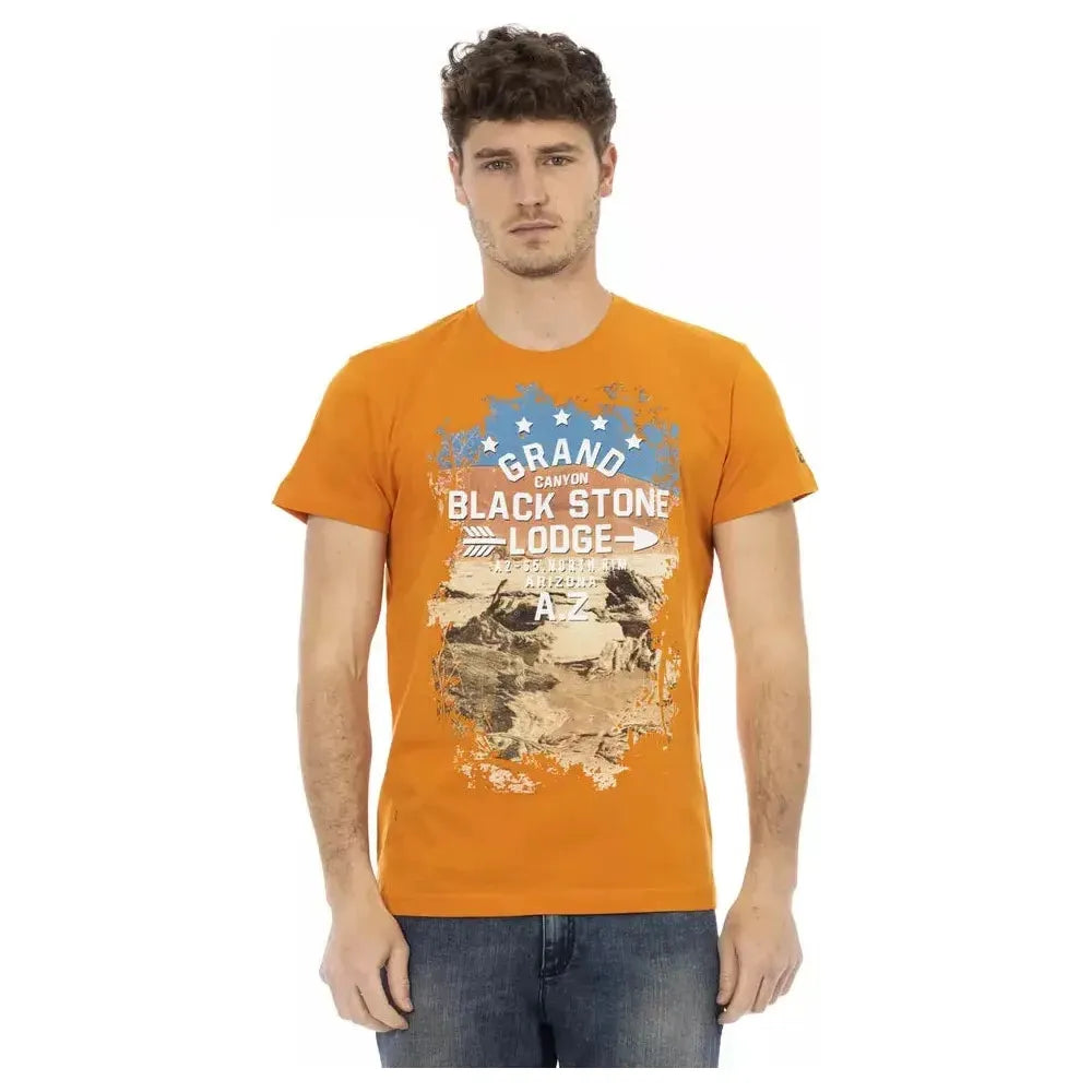 Trussardi Action Orange Cotton Men T-Shirt