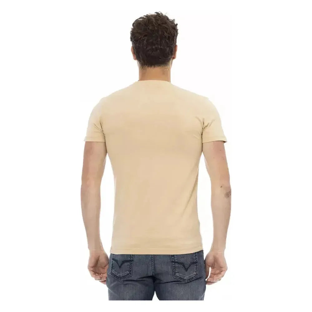 Trussardi Action Beige Cotton Men T-Shirt Trussardi Action