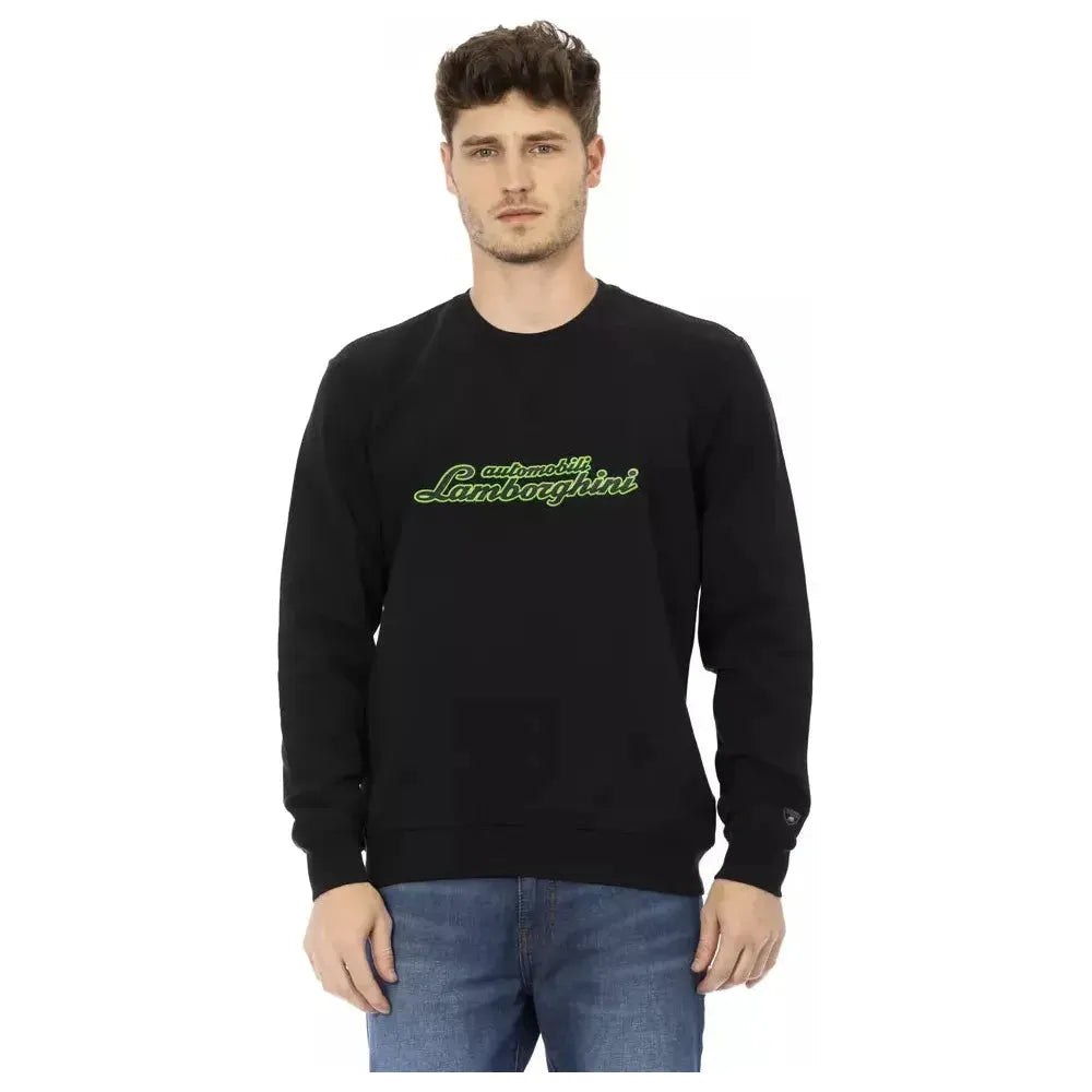 Automobili Lamborghini Black Cotton Men Sweater Automobili Lamborghini