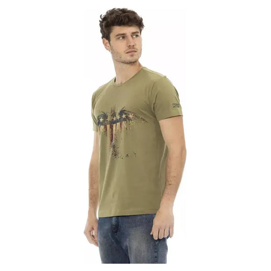 Trussardi Action Green Cotton Men T-Shirt Trussardi Action