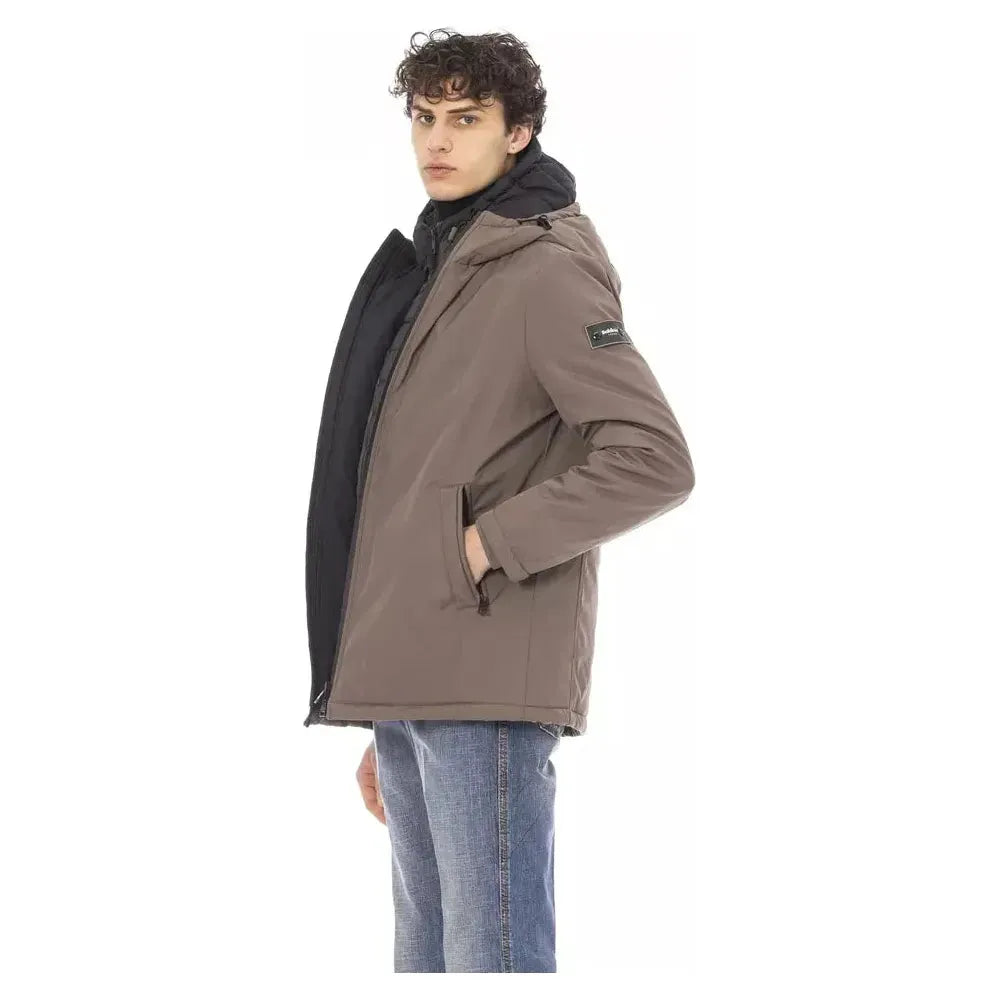 Baldinini Trend Beige Polyester Men Jacket Baldinini Trend