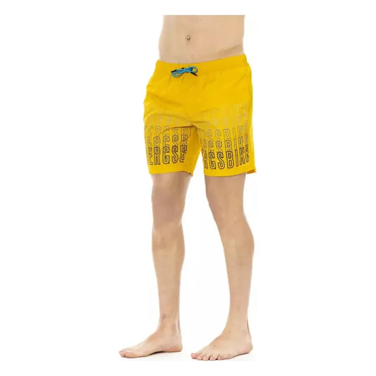 Bikkembergs Yellow Polyester Men Swim Short Bikkembergs