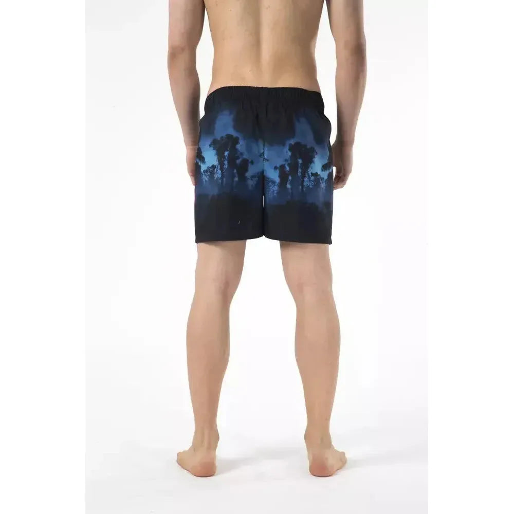 Just Cavalli Black Polyester Men Swimwear Short Just Cavalli