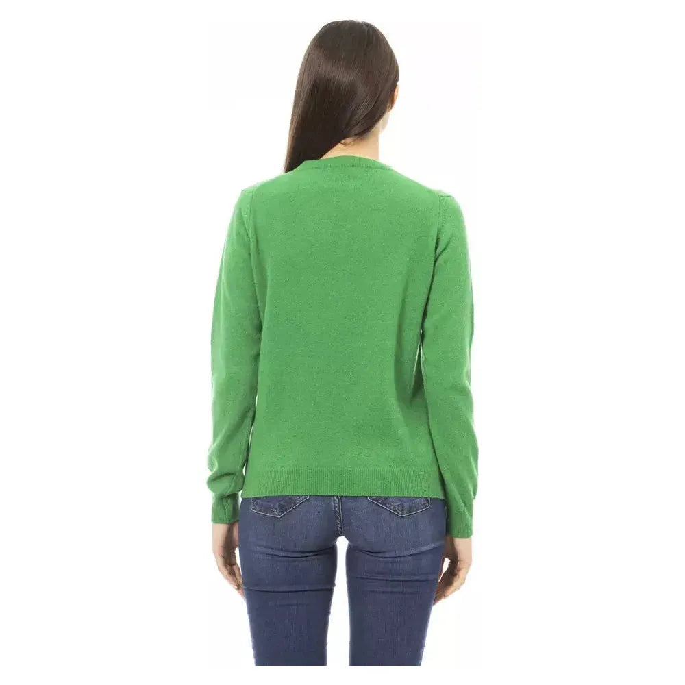 Baldinini Trend Green Wool Women Sweater Baldinini Trend