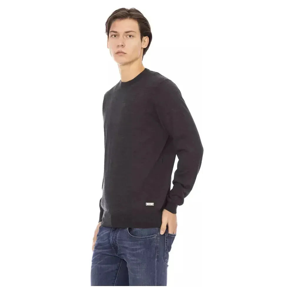 Baldinini Trend Gray Fabric Men Sweater Baldinini Trend