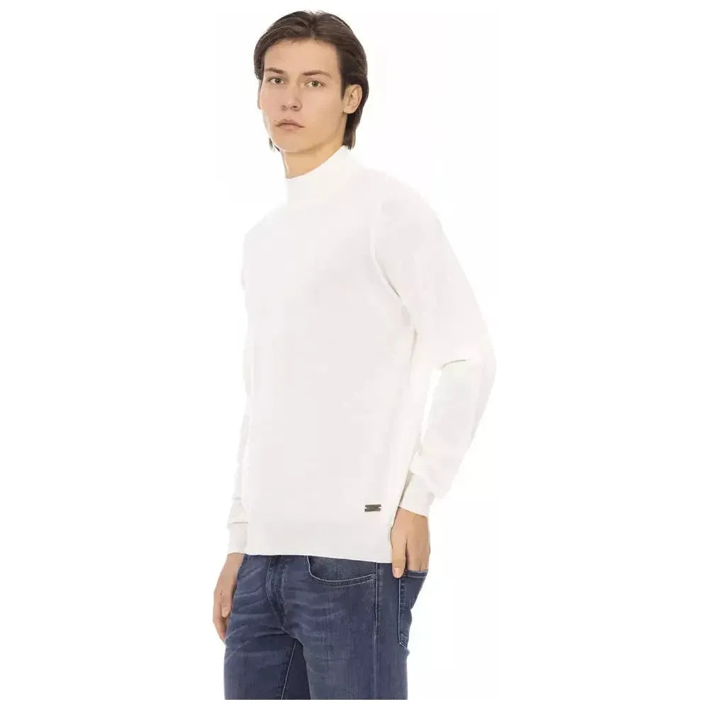 Baldinini Trend White Fabric Men's Turtleneck Sweater Baldinini Trend