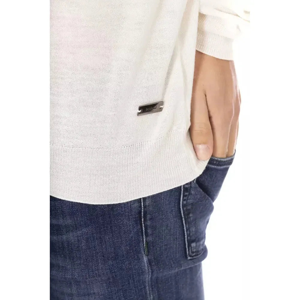 优雅高领字母毛衣