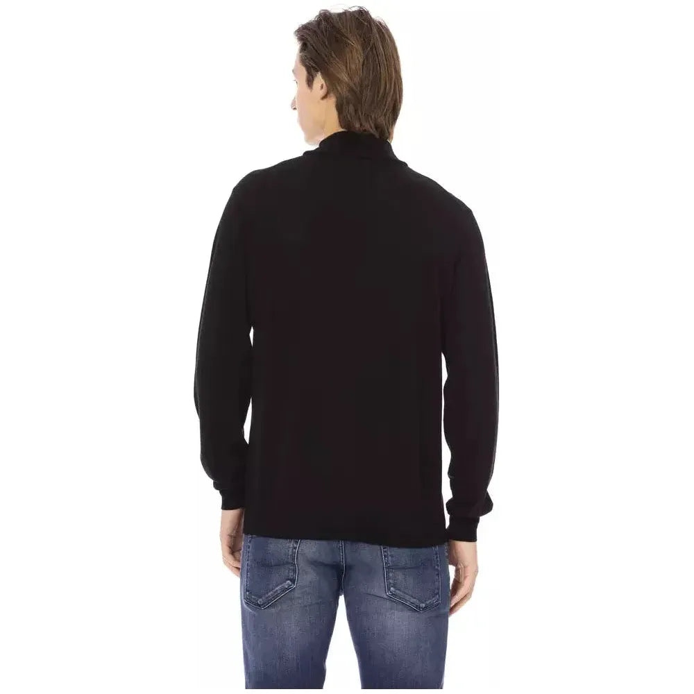 Baldinini Trend Black Fabric Men Sweater Baldinini Trend