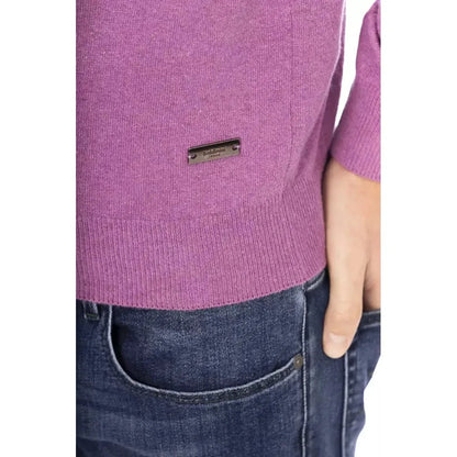 Baldinini Trend Purple Wool Men Sweater