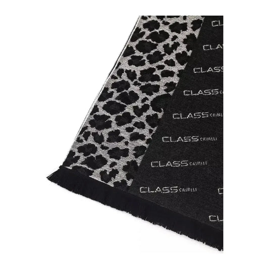 Cavalli Class Black Wool Men Scarf Scarves Cavalli Class