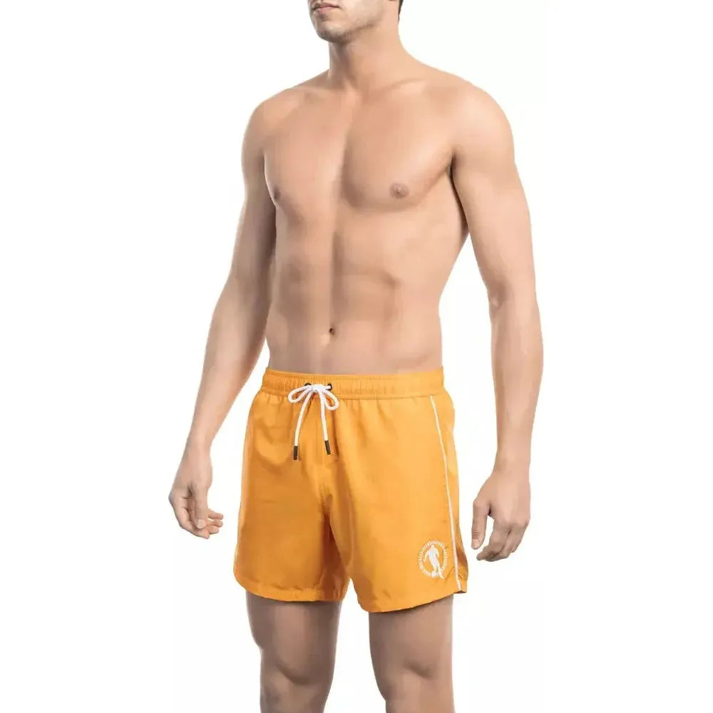 Bikkembergs "Orange Polyester Men Swim Short" Bikkembergs