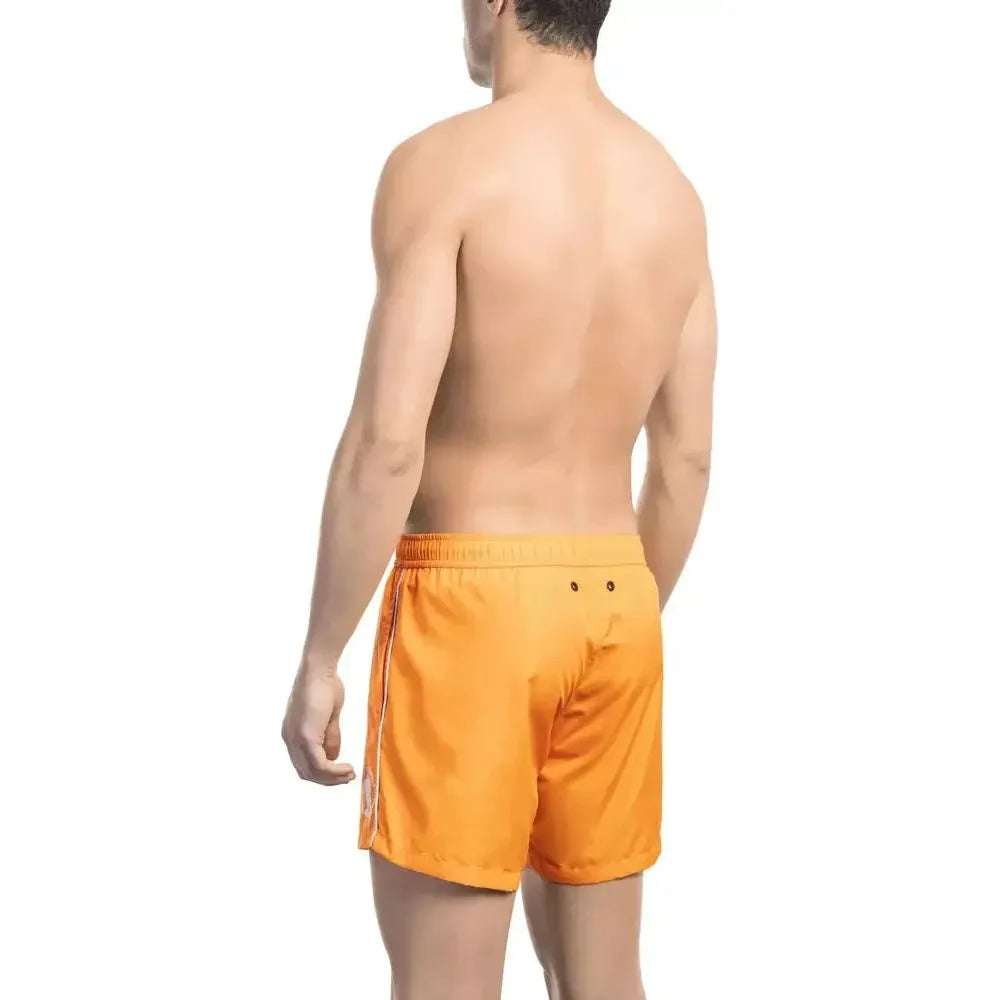 Bikkembergs Orange Polyester Men Swim Short
