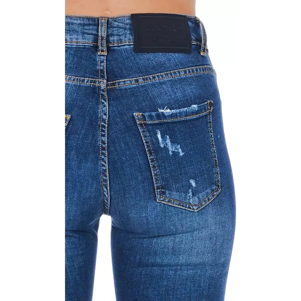 Frankie Morello Blue Other Fibres Women Jeans