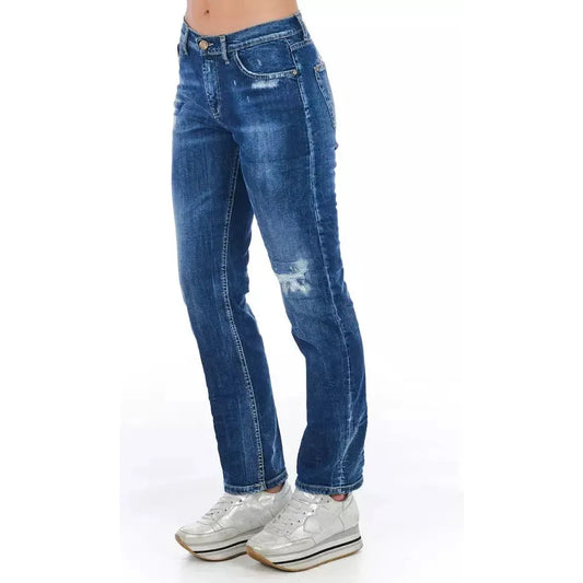 Frankie Morello Blue Cotton Women Jeans Frankie Morello