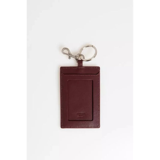 Trussardi Elegant Leather Keychain with Stud Accents Trussardi