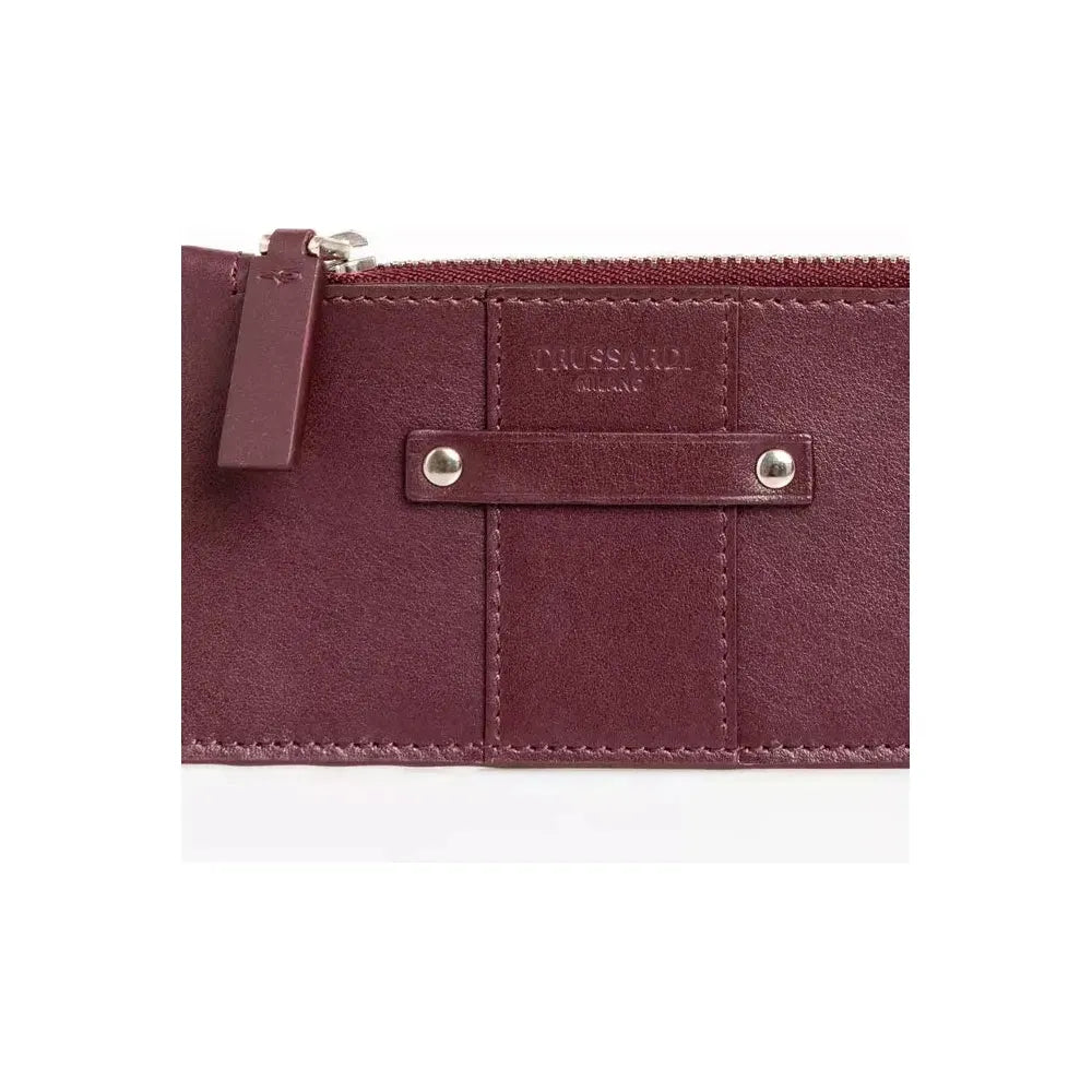 Trussardi Brown Leather Men Cardholder Wallet Trussardi