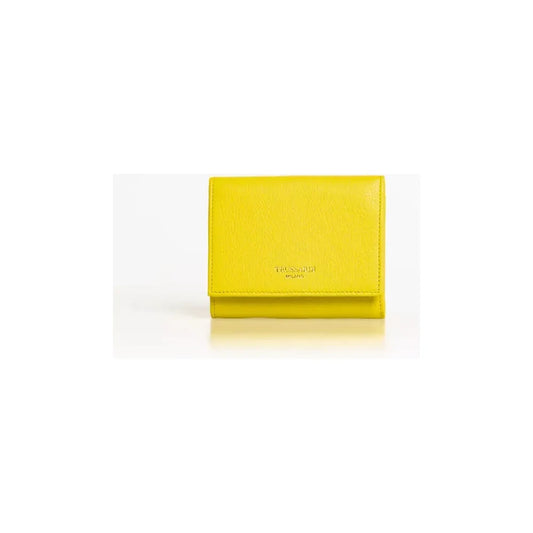 Trussardi Elegant Yellow Mini Leather Wallet Wallet Trussardi