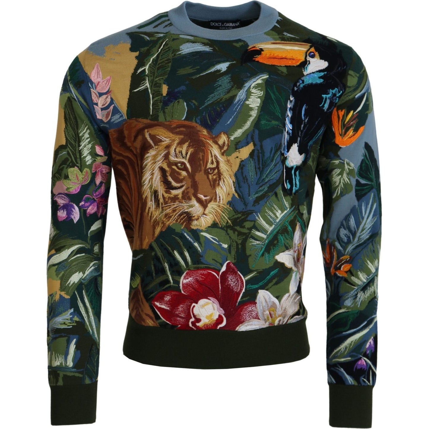 Dolce & Gabbana Jungle Embroidered Wool-Silk Sweater Dolce & Gabbana