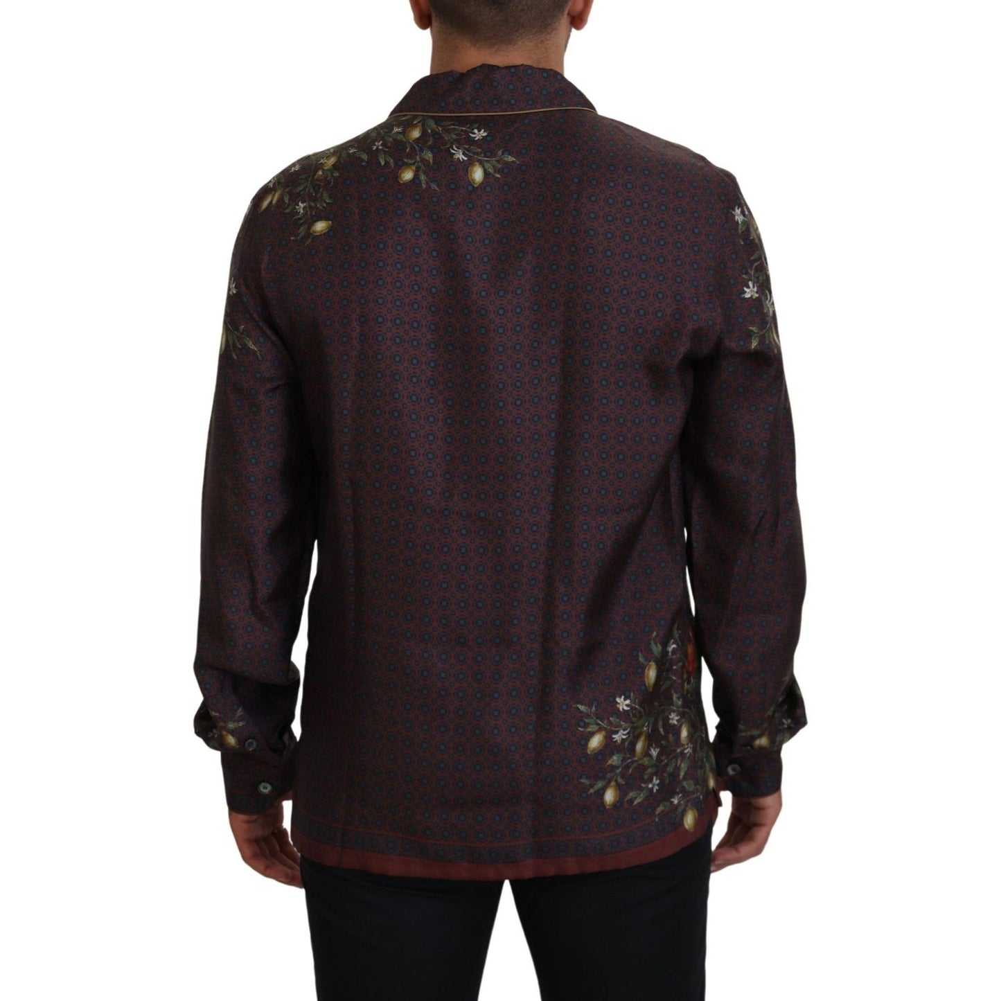 Dolce & Gabbana Elegant Silk Satin Men's Pajama Style Shirt Dolce & Gabbana