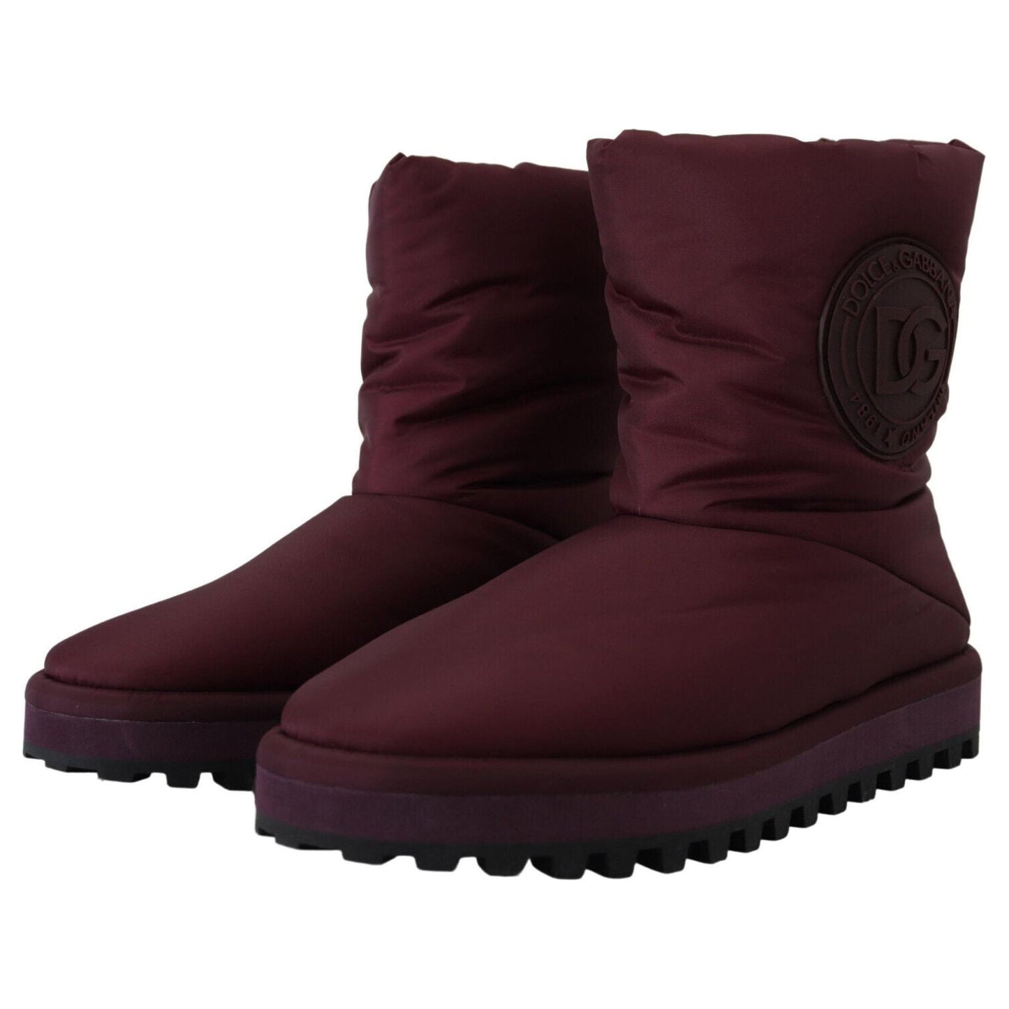 Dolce & Gabbana Elegant Bordeaux Mid Calf Boots Dolce & Gabbana