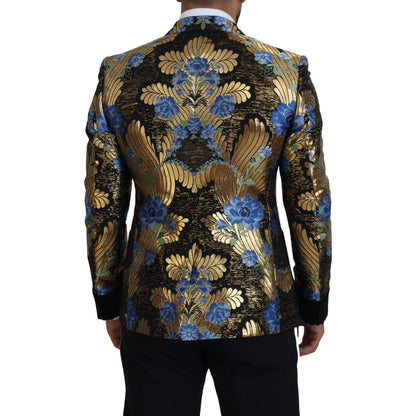 Dolce & Gabbana Gold Lurex Double Breasted Jacket Blazer Dolce & Gabbana