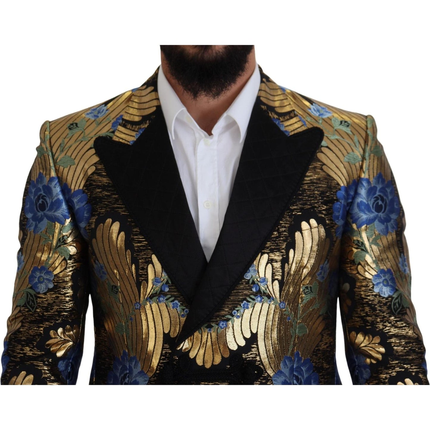 Dolce & Gabbana Gold Lurex Double Breasted Jacket Blazer Dolce & Gabbana