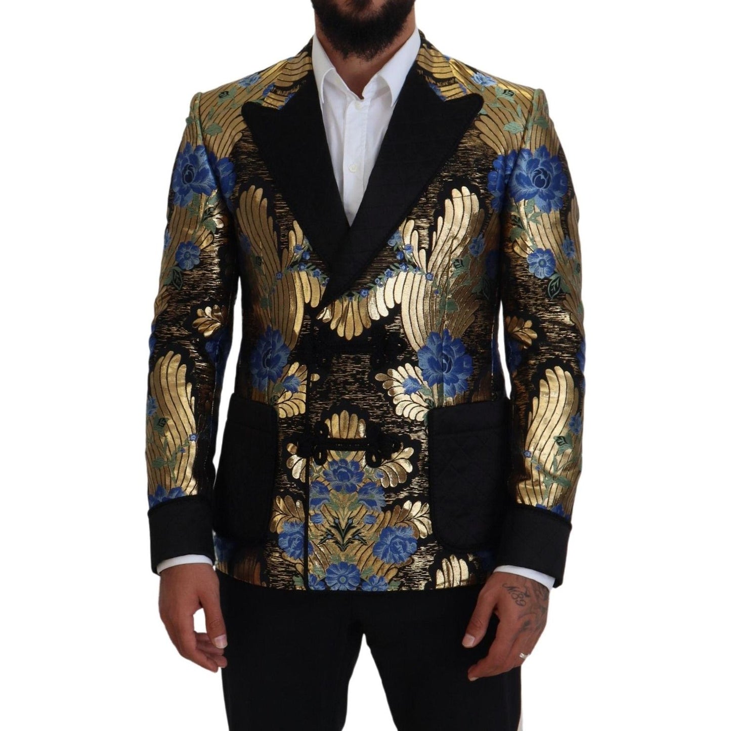 Dolce & Gabbana Gold Lurex Double Breasted Jacket Blazer Dolce & Gabbana