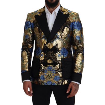 Dolce & Gabbana Gold Lurex Double Breasted Jacket Blazer Dolce & Gabbana
